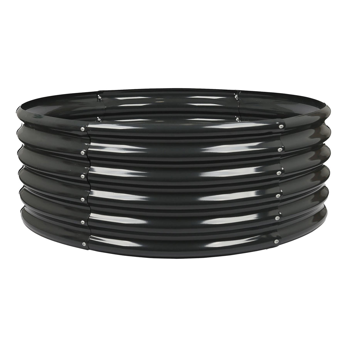 Round Raised Garden Bed - 120cm x 45cm - Anthracite