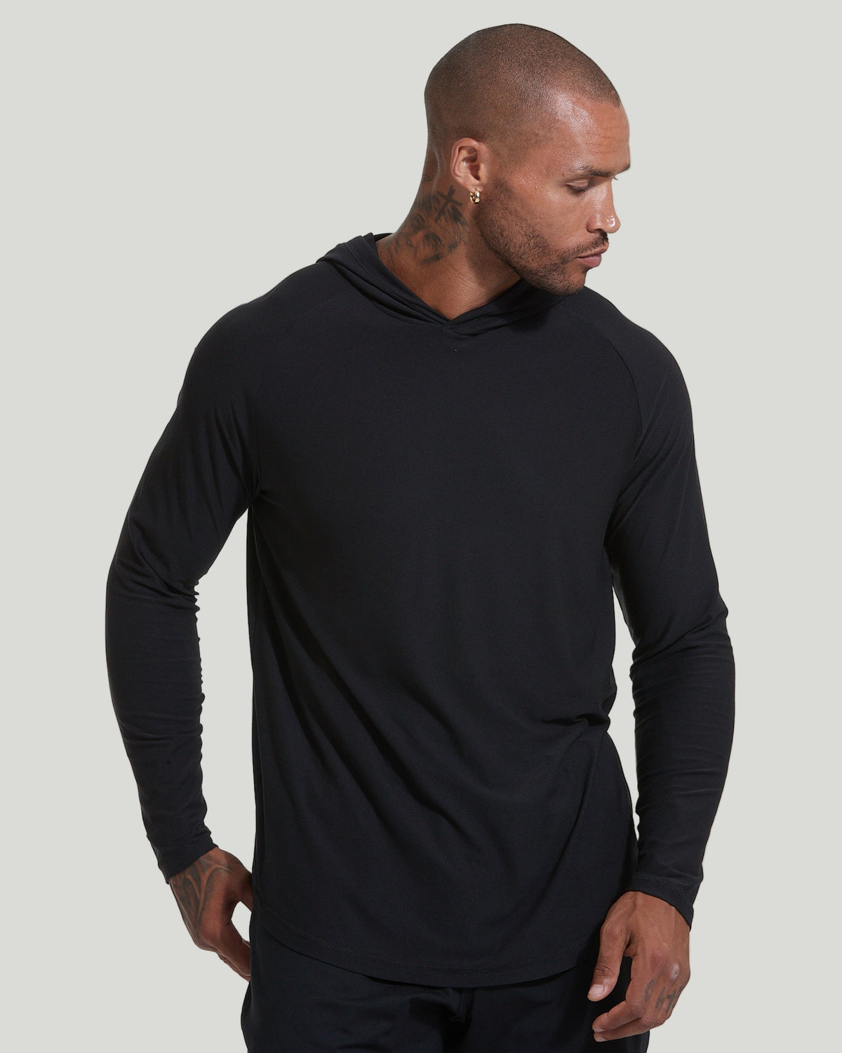 True Classic Black Active Hoodie | Cotton Blend | Athletic Cut | 3XL