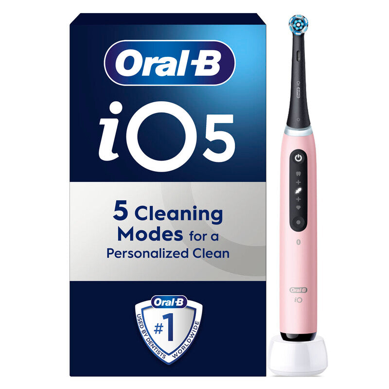 Oral-B iO Series 5 Electric Toothbrush w/ 5 Modes, Pressure Sensor, Position Detection for a Personalised Clean in Blush Pink