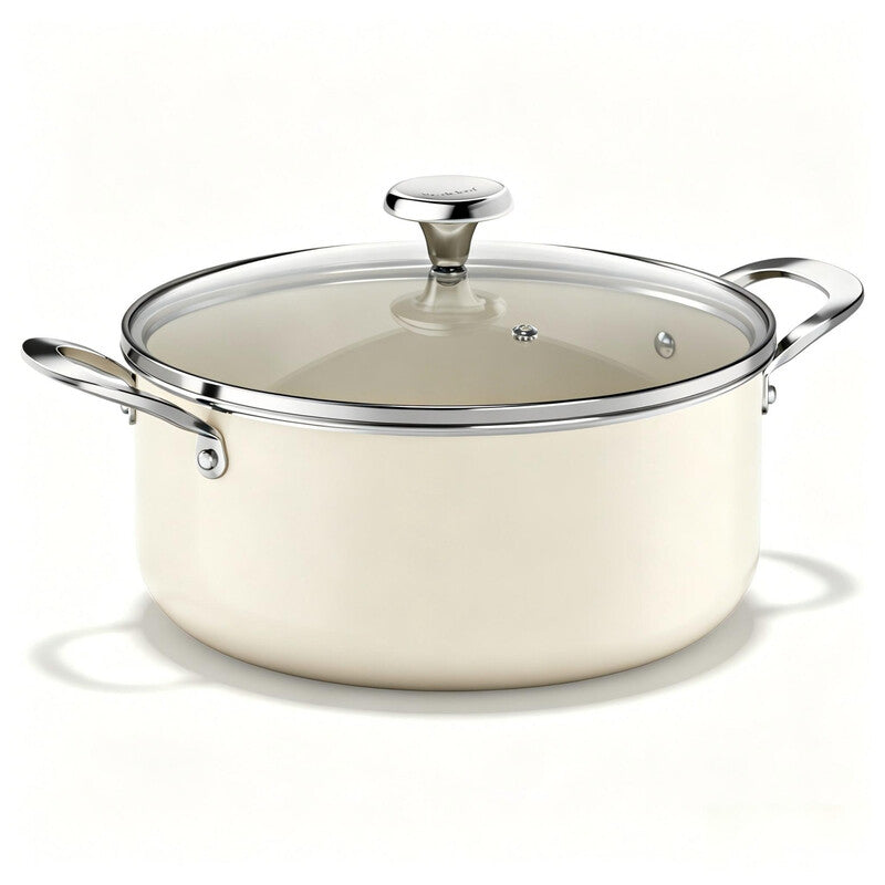 Redchef Gemstone Aluminum 24cm Stock Pot Beige