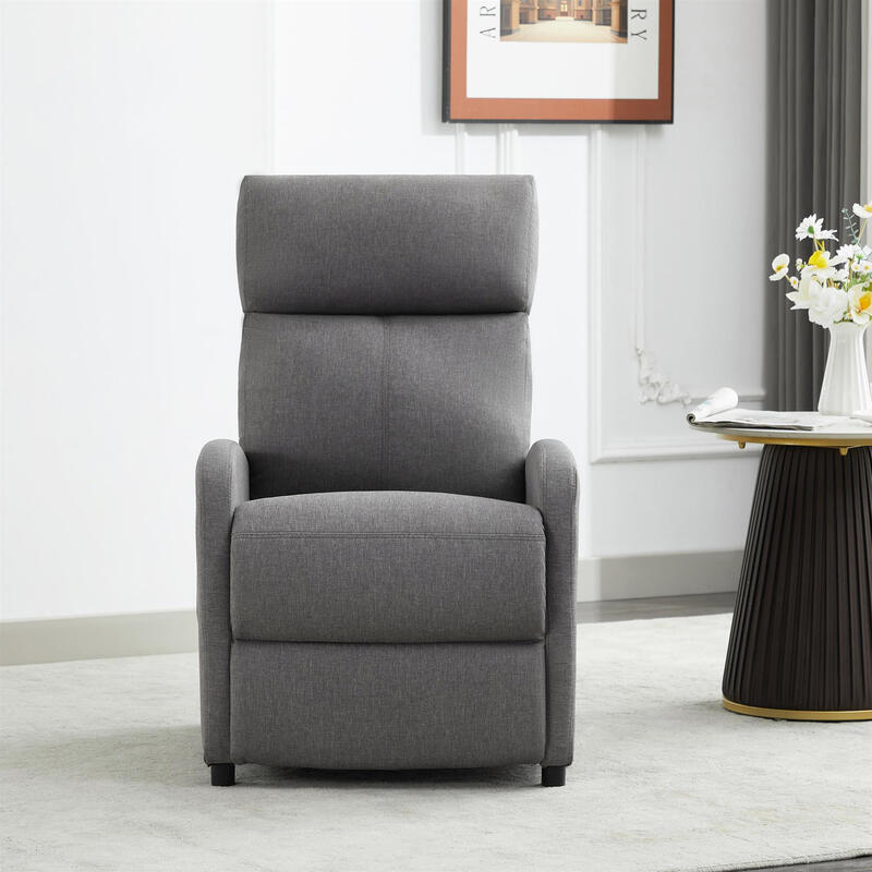 MCC Direct Grey Push Back Recliner Chair with Lumbar Support & Adjustable Leg Rest for Your Living Room Furniture