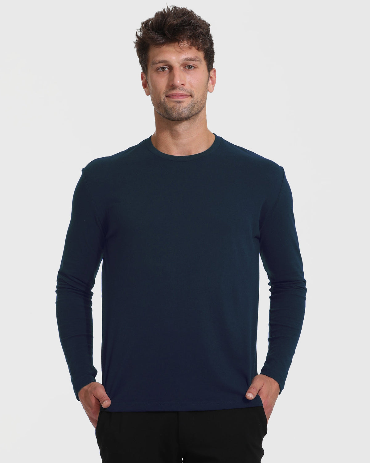 True Classic Navy Blue Tall Long Sleeve T-Shirt | Small