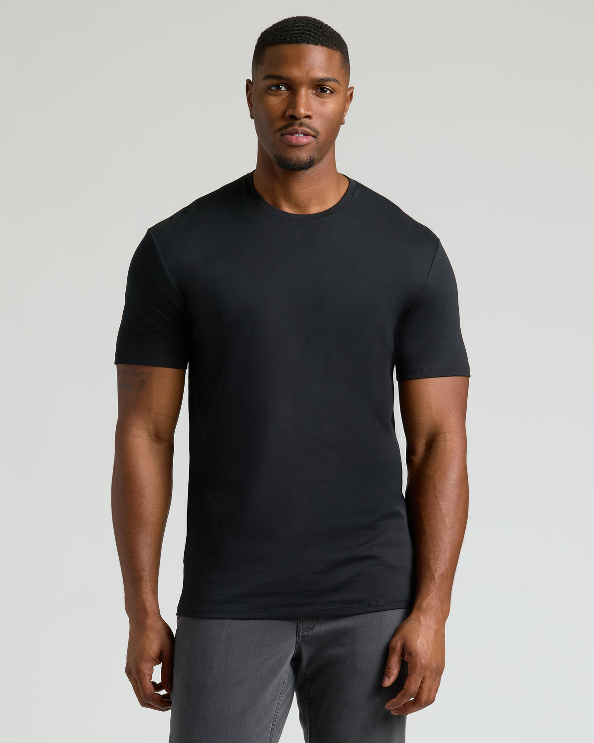True Classic Black Tall Pima Crew Neck T-Shirt | 4XL