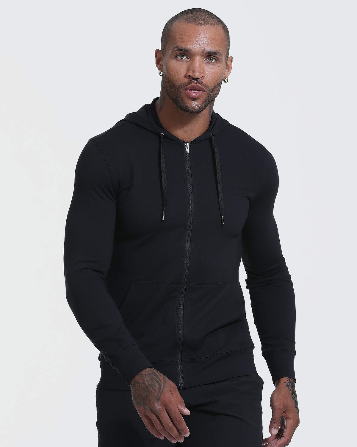 True Classic Black Active Comfort Full Zip Hoodie | Small