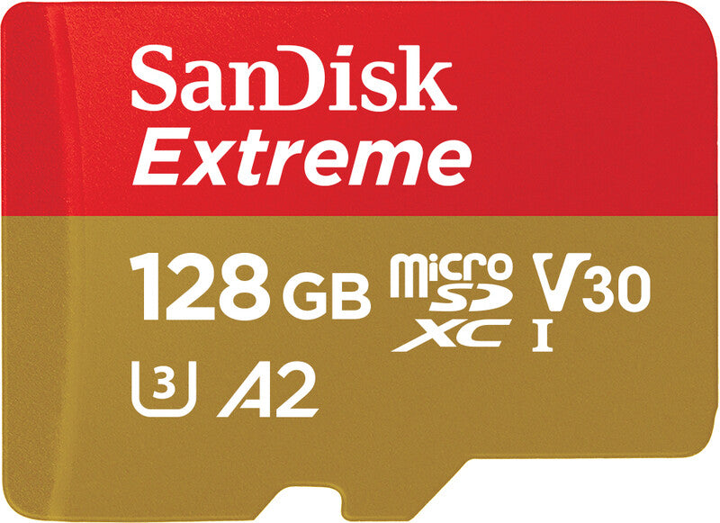 SanDisk Extreme 128GB microSDXC Memory Card with Adapter - High Performance for Smartphones & Action Cameras
