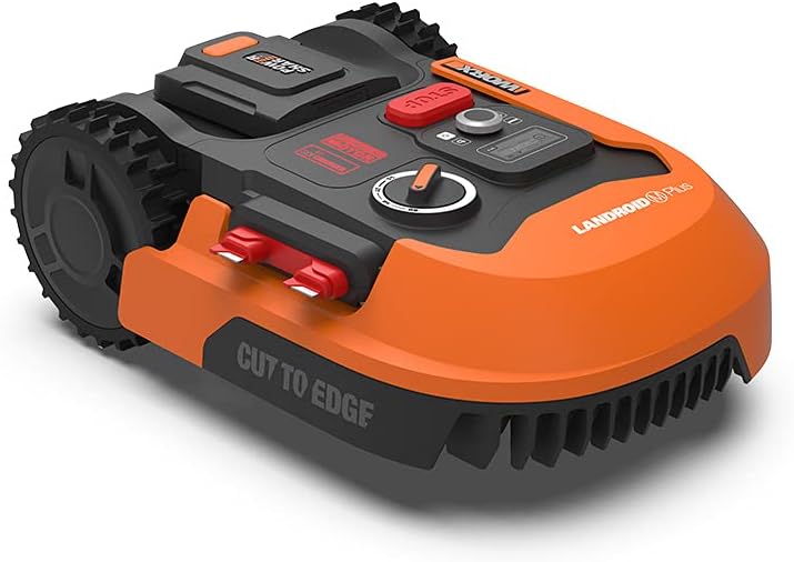 WORX Landroid Plus WR167E Mähroboter mit Begrenzungskabel für Gärten bis 700m² (AIA Navigation, App Steuerung, schwimmendem Mähwerk - max Steigung: 35
