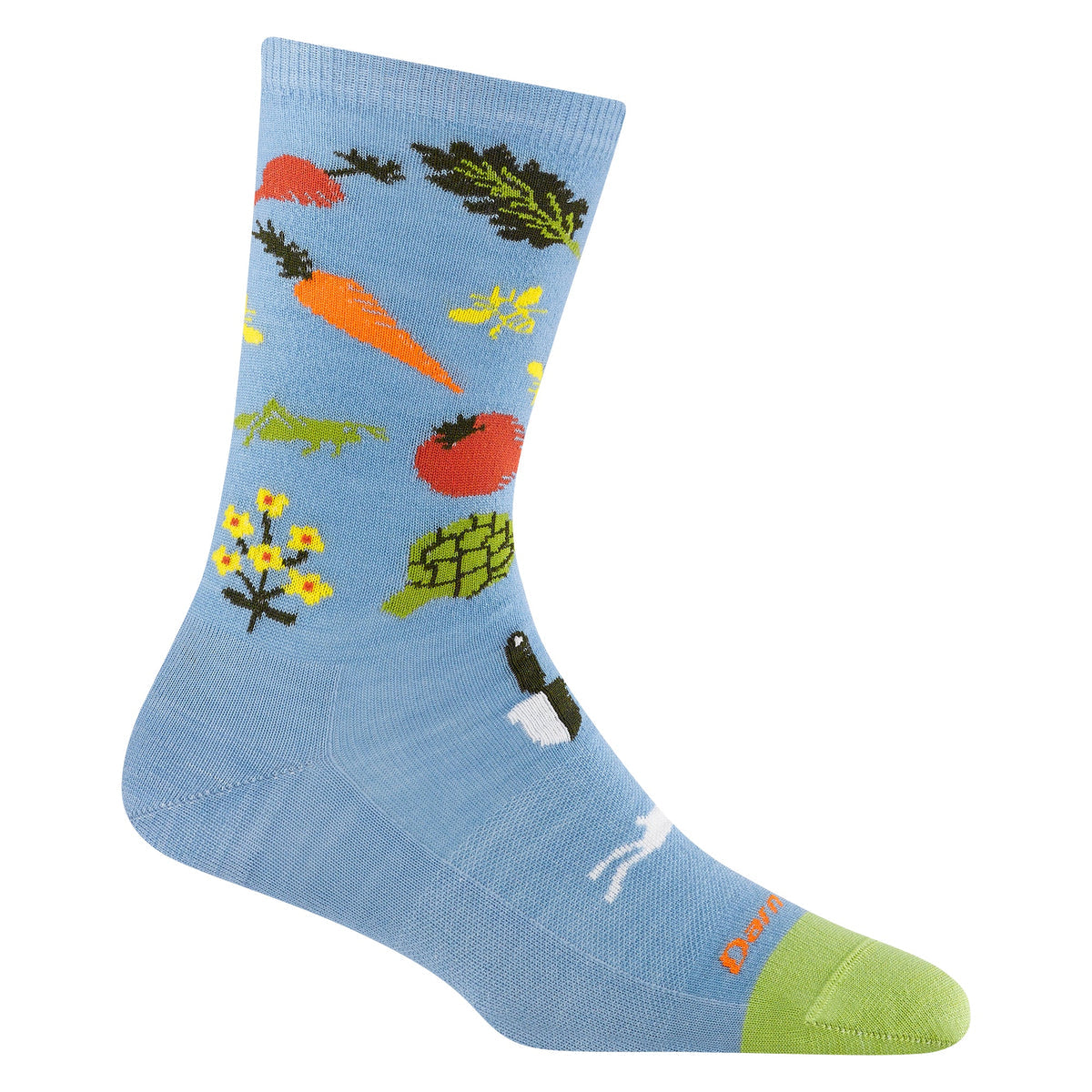 Darn Tough Ladies Vegetable Patterned Lightweight Merino Wool Crew Socks M / Sky – Lifetime Guarantee