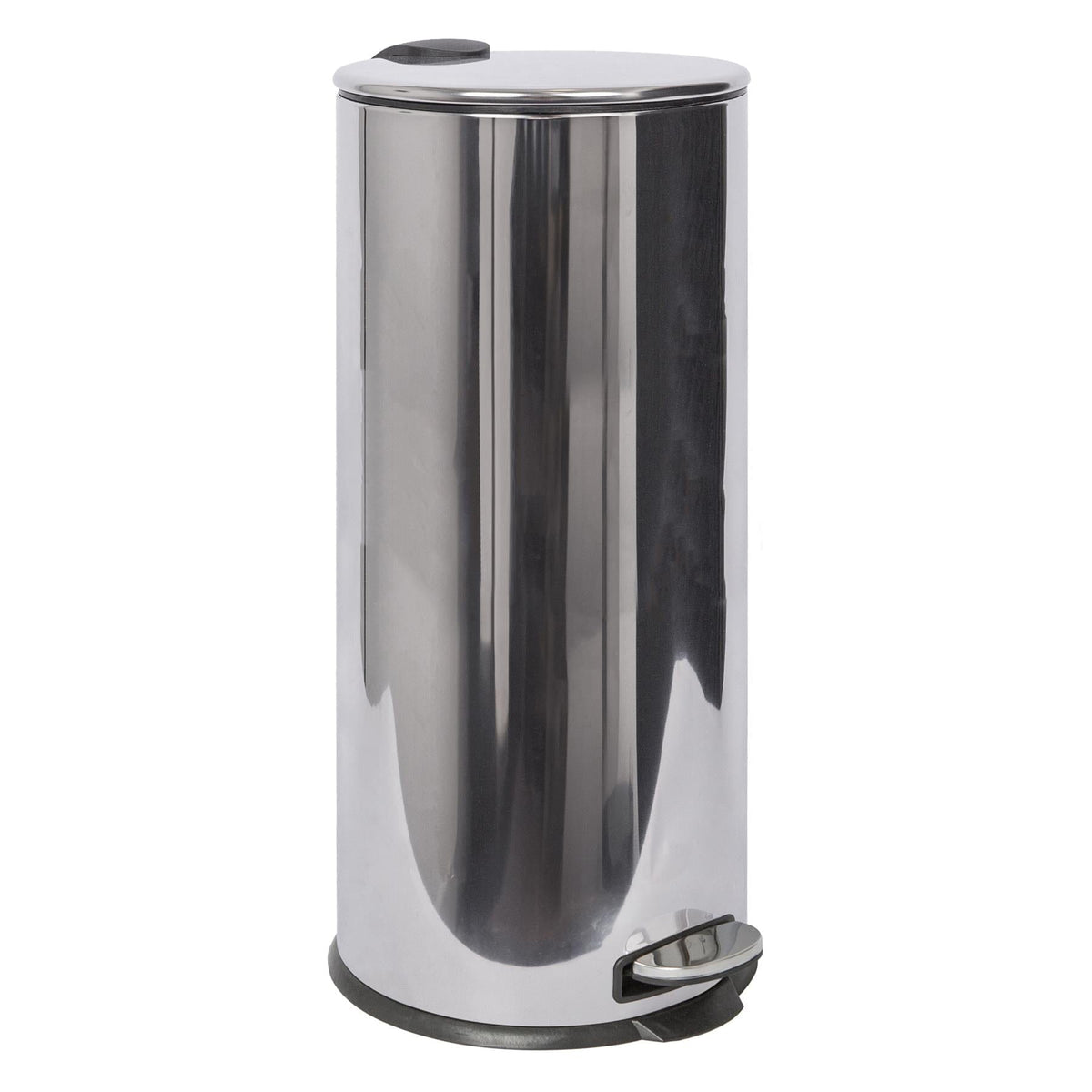 30L Chrome Round Stainless Steel Kitchen Pedal Bin