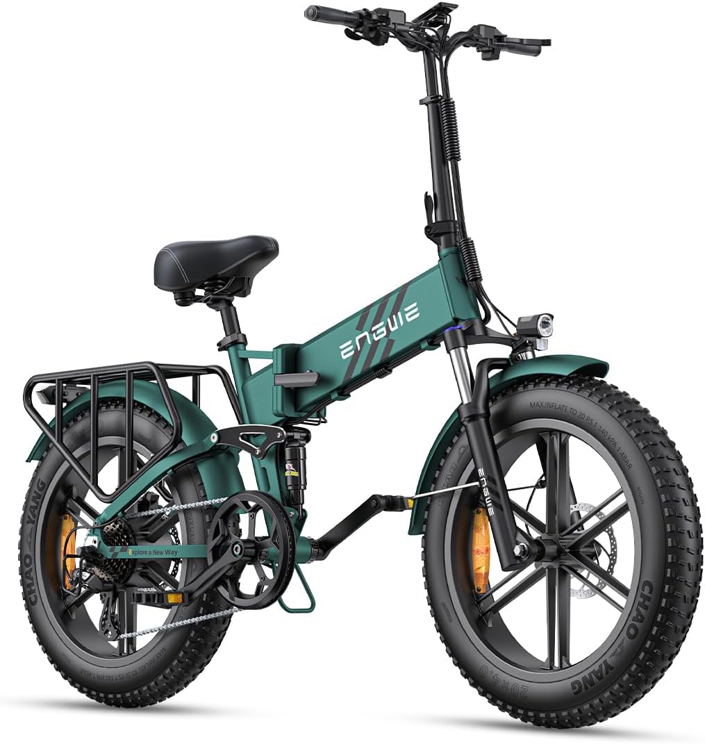 ENGWE E Bike Herren Klapprad Elektrofahrrad mit 20x4.0 Zoll Fat Tire,16Ah Herausnehmbarer Akku Lange Reichweite bis 150KM/110KM, Vollfederung, 8-Gang,