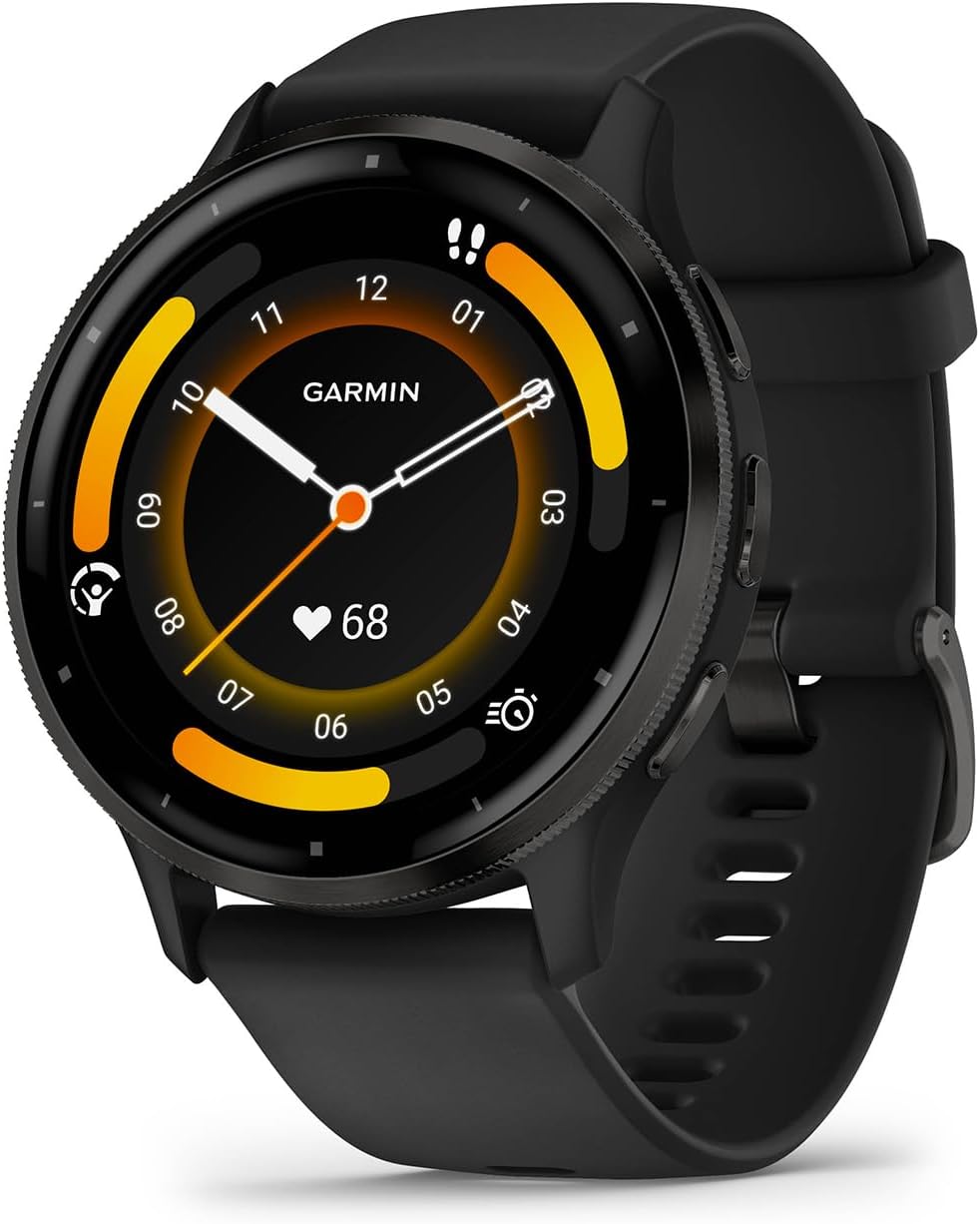 Garmin Venu 3 45mm – Fitness-Smartwatch, 1,4" AMOLED-Touchdisplay, bis zu 14 Tage Akkulaufzeit, 30+ Sport-Apps, Bluetooth Telefonie und Sprachassisten