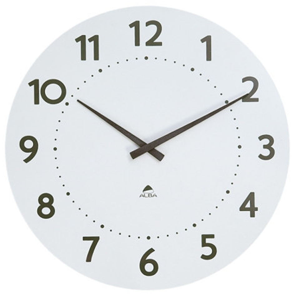 ALBA Holz-Wanduhr , HORMILENA 55, , Quarzuhr, weiß
