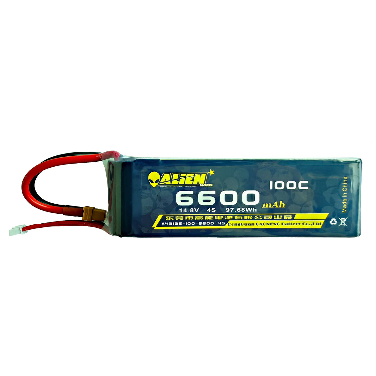 Alien 6600mAh 4S 14.8V 100C Battery with XT60 Plug