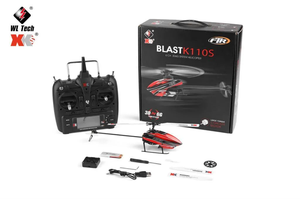 WLtoys XK K110S 6CH 3D 6G System Remote Control Toys Brushless Motor 2.4G RC Helicopter BNF/RTF Compatible With Futaba S-FHSS - RTF Version