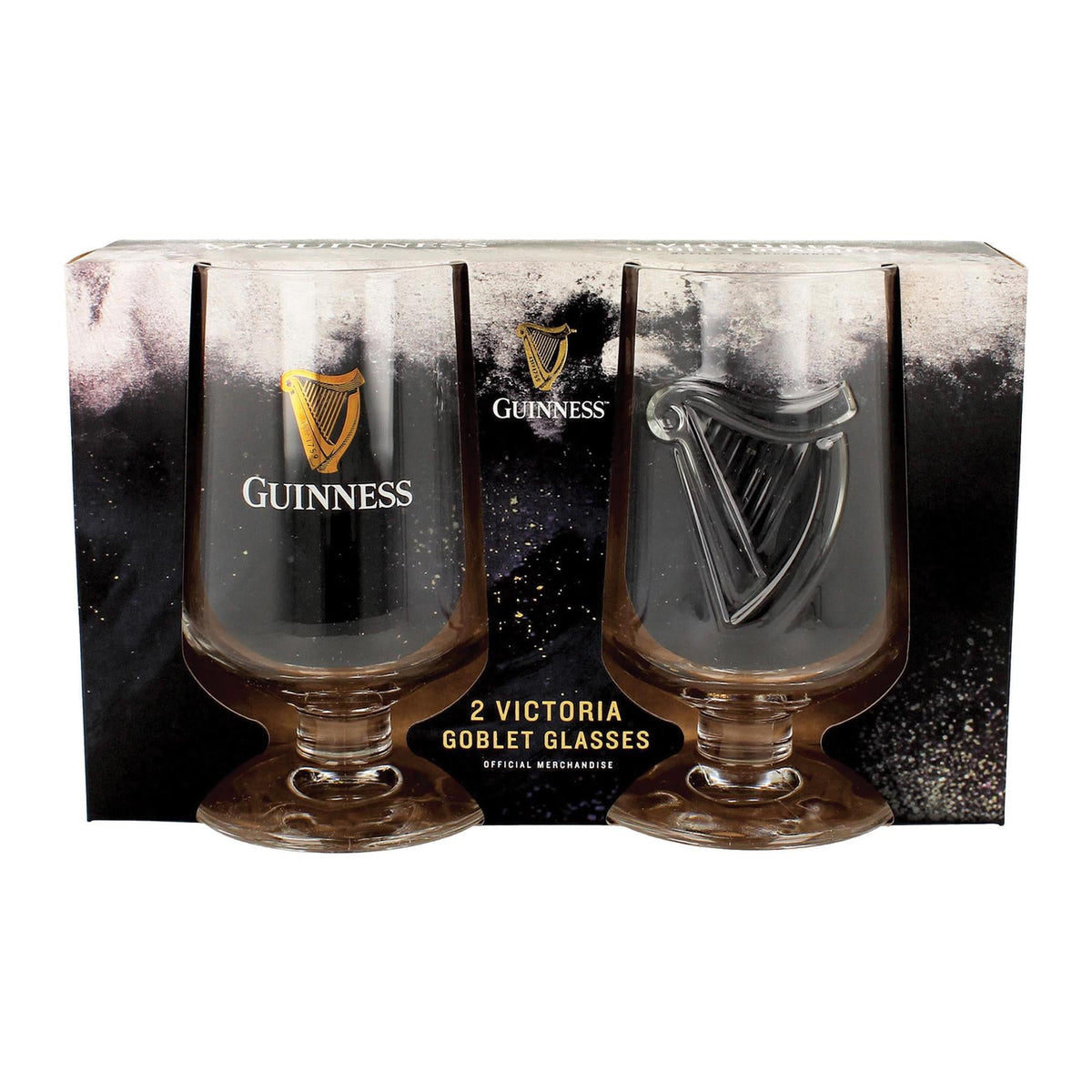 Guinness 2pc 420ml Embossed Glass Goblet Set