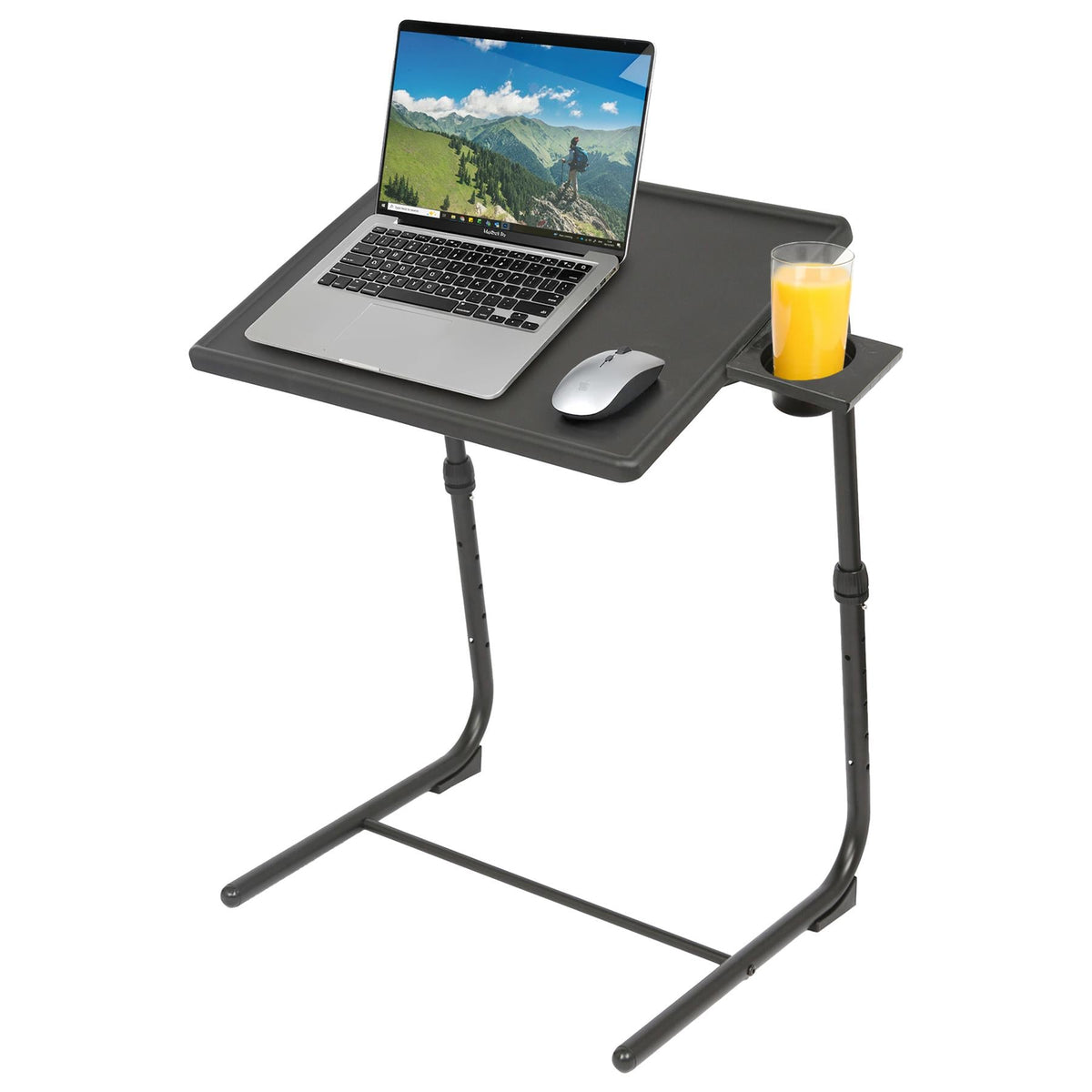 Height Adjustable Folding Laptop Table - Black