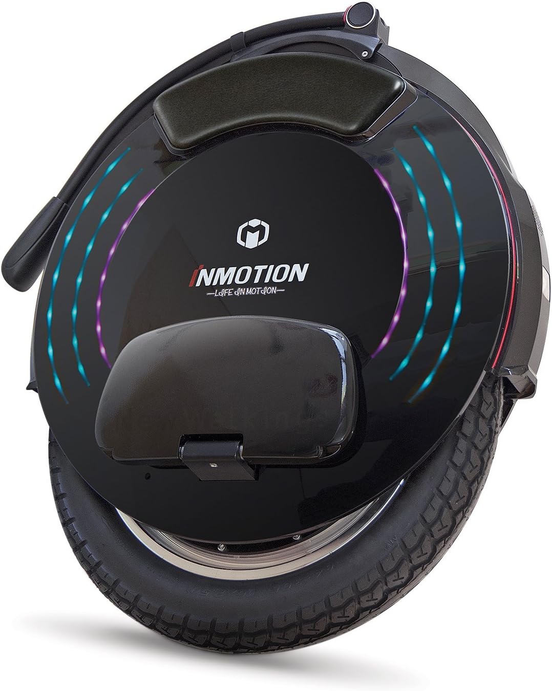 INMOTION Elektrisches Gyroroue V10F, Erwachsene, Schwarz, Motor 2000 W, Reichweite bis zu 75 km, 25 lm/h, aufblasbarer Reifen 16 Zoll, Bluetooth-App,