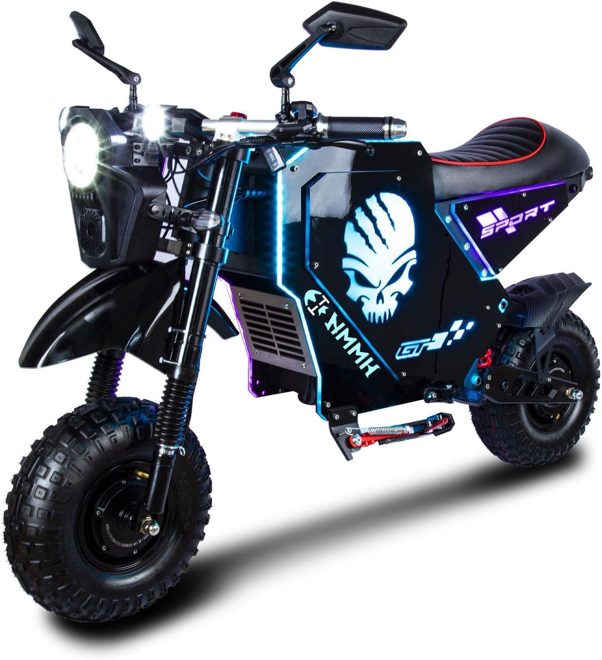 S10 Elektro Motorrad Erwachsene, E-Chopper E-Roller Doppelantrieb Nabenmotor 72V50Ah Lithium-Akku 120 km Max Reichweite, NFC-Start und 14-Zoll-All-Ter