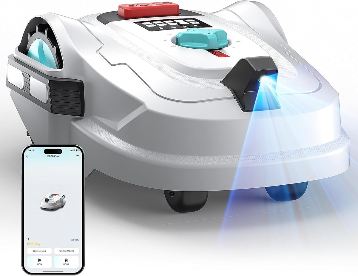 M800Plus Mähroboter ohne Begrenzungskabel, 800 m², GPS Positionierung+KI Vision Rasenmäher Roboter ohne Kabel, U-förmiger Mähmodus, 150 Hinderniserken