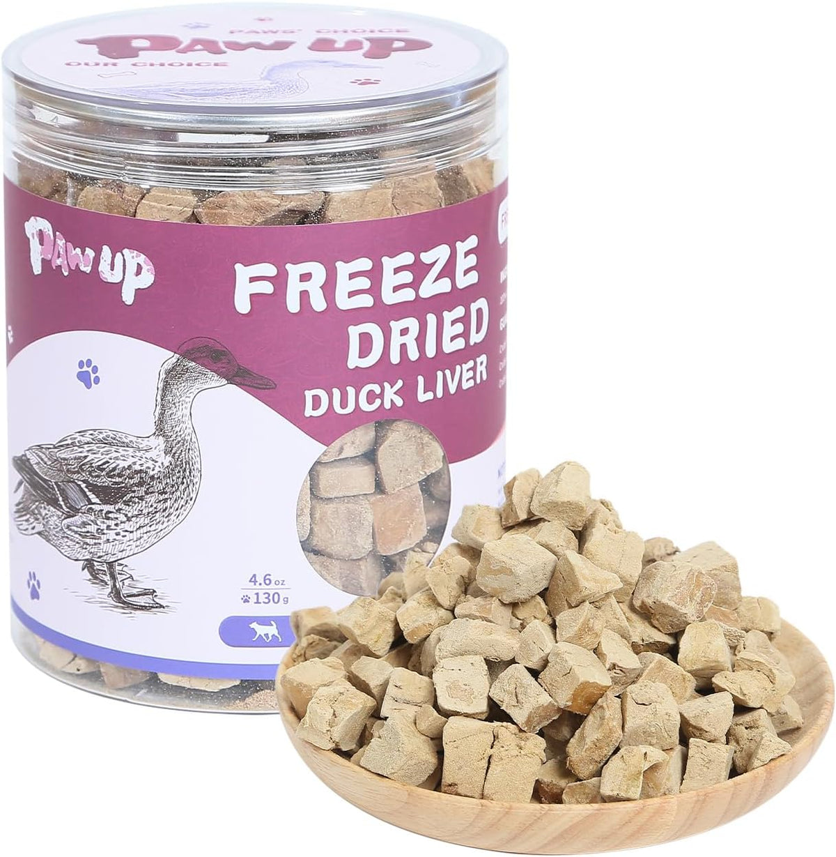 Freeze-Dried Duck Liver Treats for Cats & Dogs, High-Protein Single-Ingredient Snacks, 4.6 oz