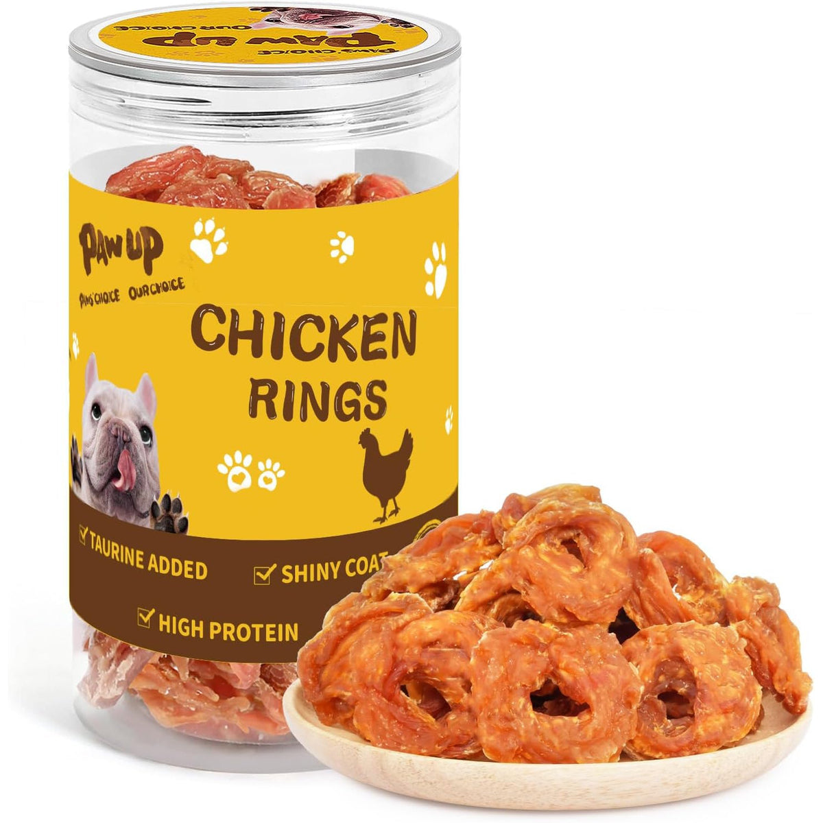 PAWUP Chicken Rings Dog Treats, Soft Chicken Jerky, Easy to Eat, High Protein Low Fat Daily Treats for Small Medium Large Dogs, 12.5 oz | - Rings