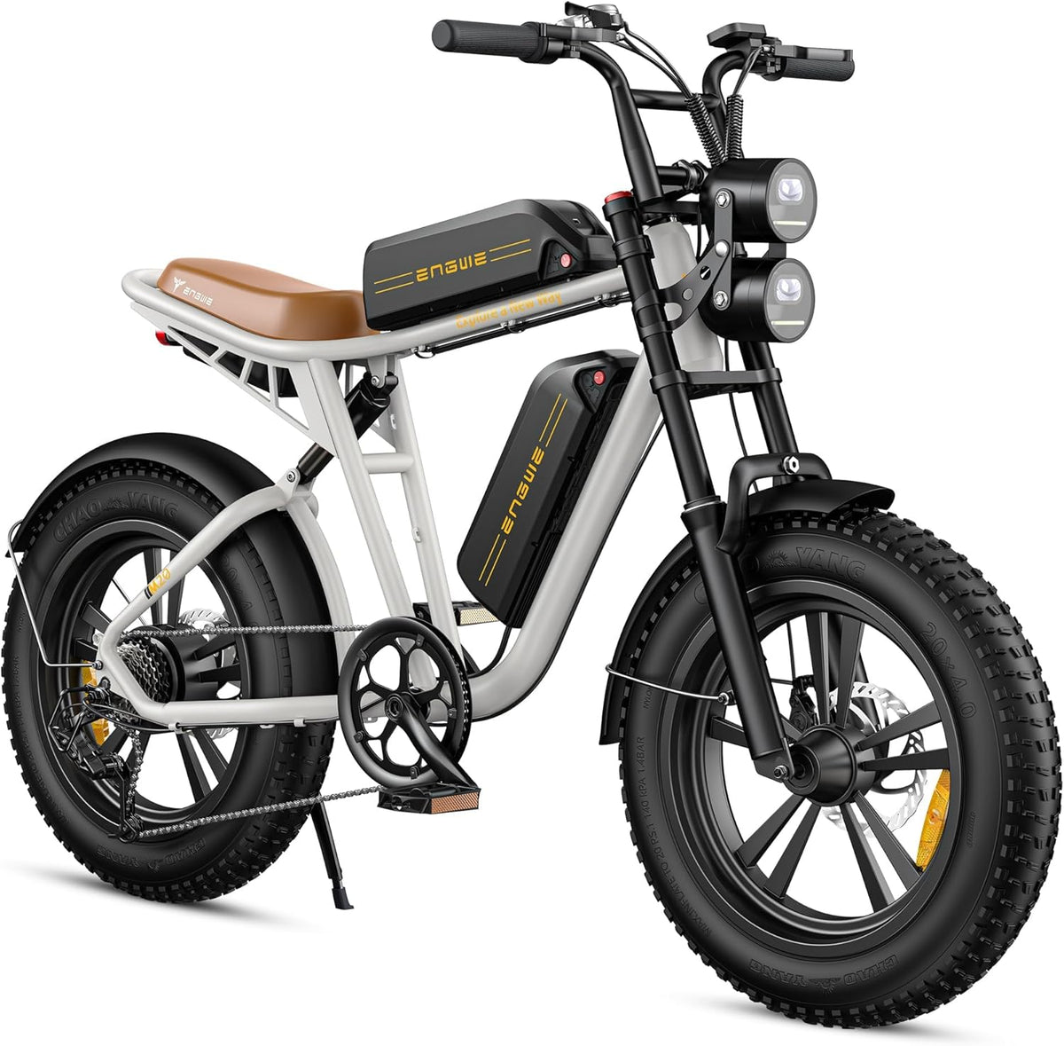 ENGWE E Bike Herren Elektrofahrräder-Ebike mit einem Akku/ 2 Akkus, E-Bike 20 * 4.0 Zoll Fette Reifen, Ebike Herren bis zu 75km/150km/90km/170km, Elek