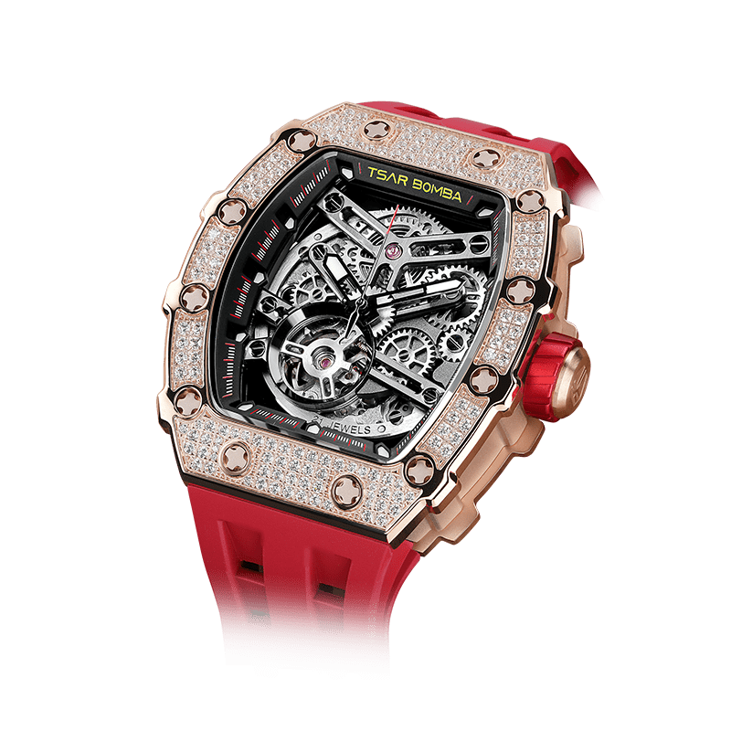 Elemental Series-Cubic Zirconia Automatic Watch TB8208D Red