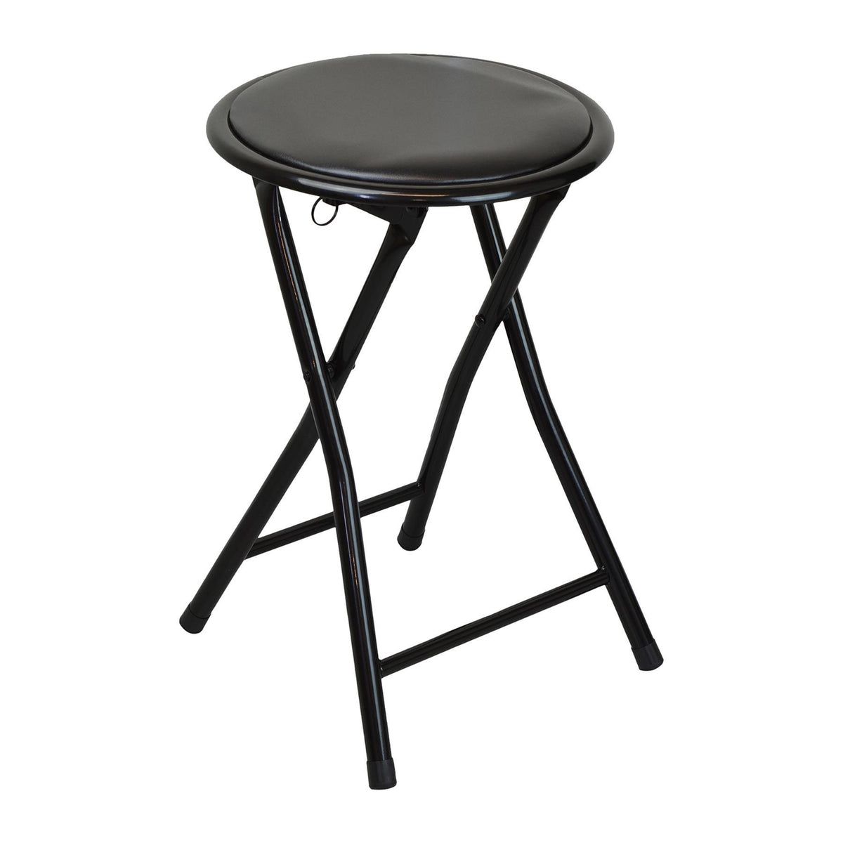 Black Padded Folding Stool