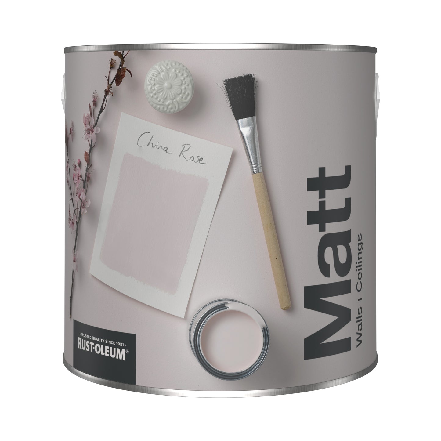 Rust-Oleum Washable Pink Matt Wall Paint - China Rose 2.5L