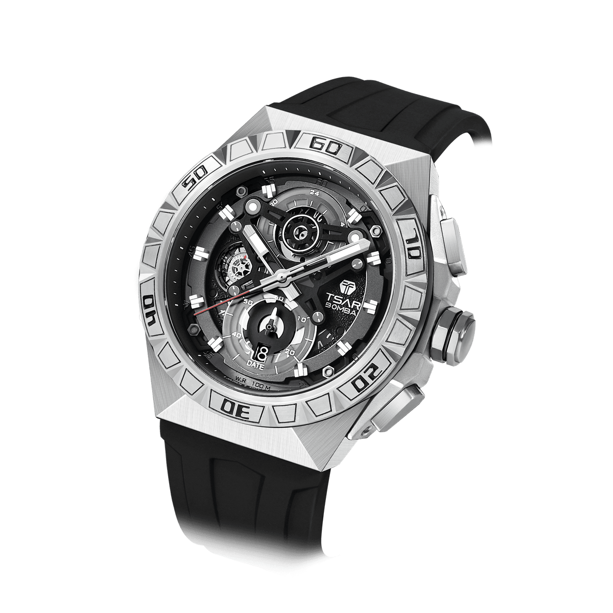 TSARBOMBA elementl TB8806Q Men’s Fashion Watch—A quartz chronograph with stable timekeeping and low maintenance costs, featuring a stainless steel cas