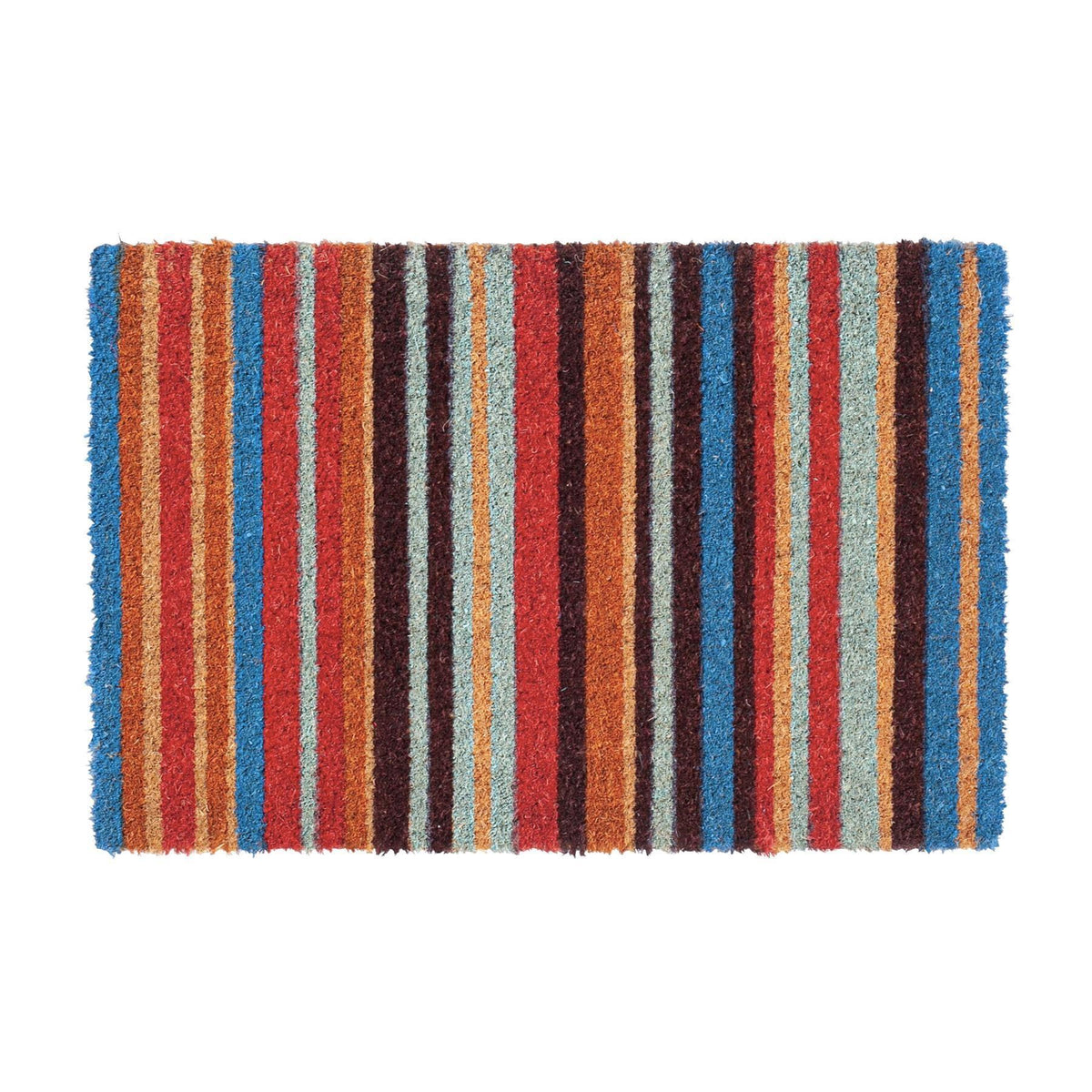 90cm x 60cm Multicoloured Pinstripe Coir Door Mat