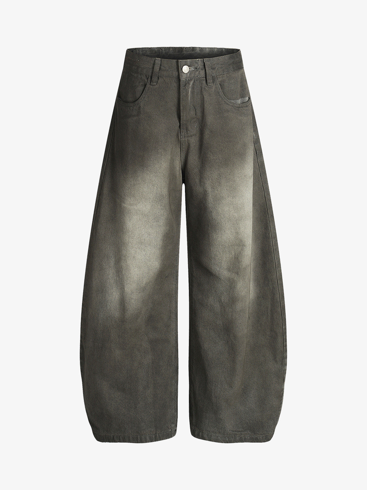Vintage Faded Wide Barrel Jeans - Gray / S