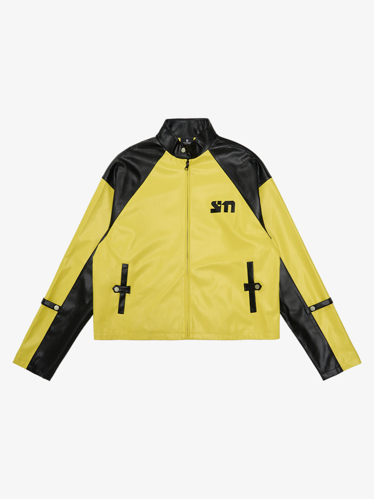 Original Contrast Color Leather Jacket - 2565 - Ginger Yellow / S