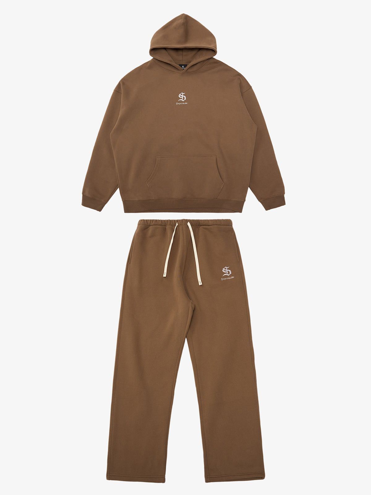 Retro Gothic Cloud Hoodie Set - Dark Brown / M / Set