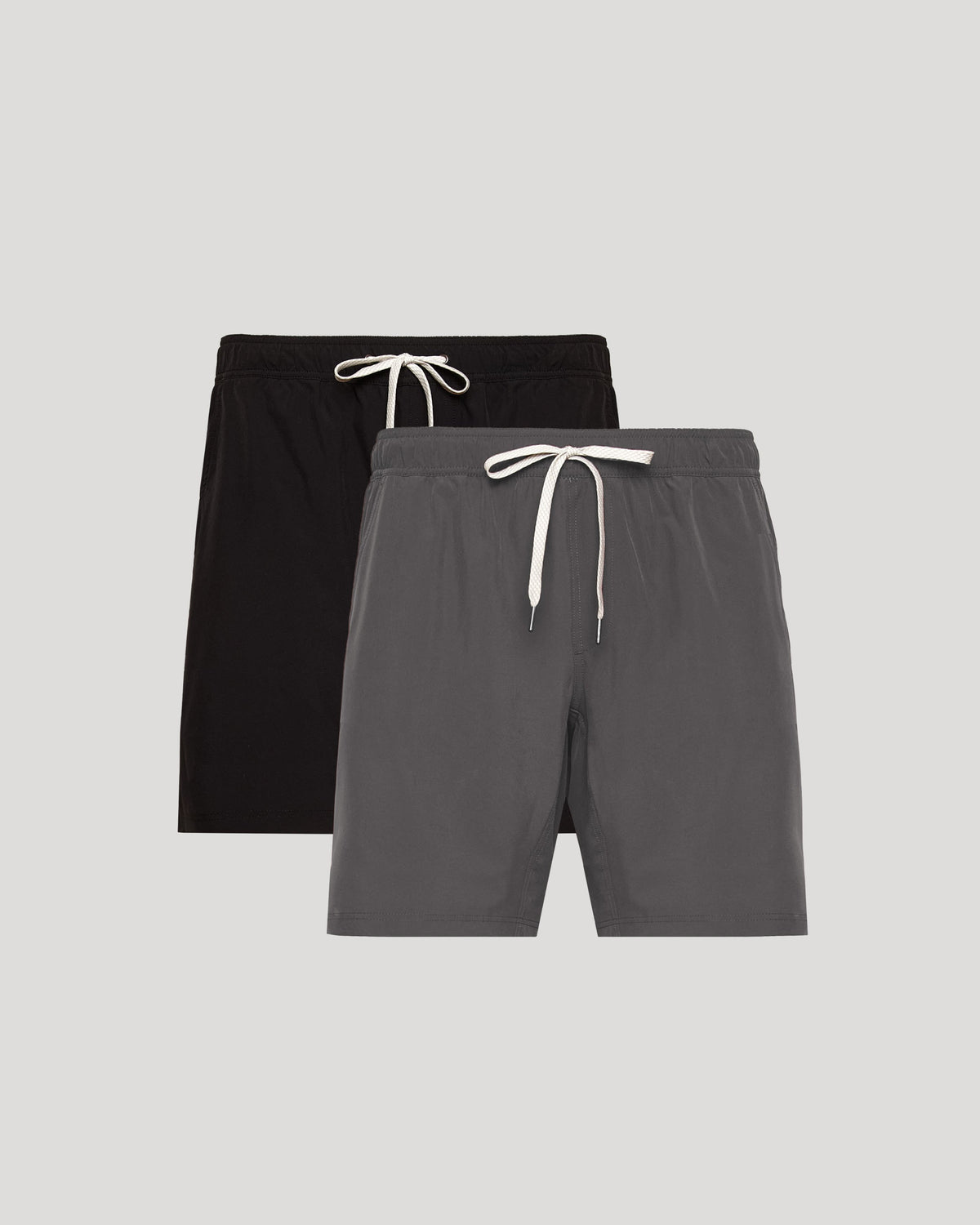 True Classic 9" Black & Carbon Gray Active Quick Dry Shorts 2-Pack | Cotton Blend | Athletic Cut | Small