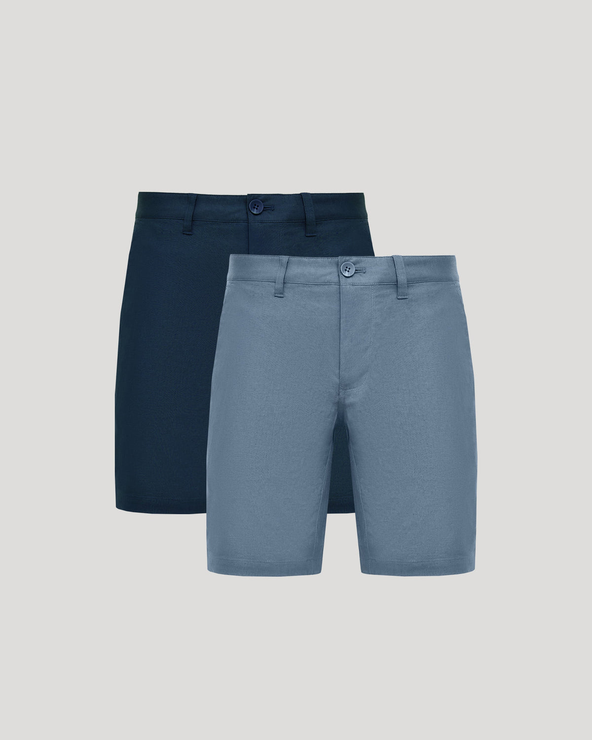 True Classic 9" Navy Blue & Fiord Linen Shorts 2-Pack | Cotton Blend | Athletic Cut | 30