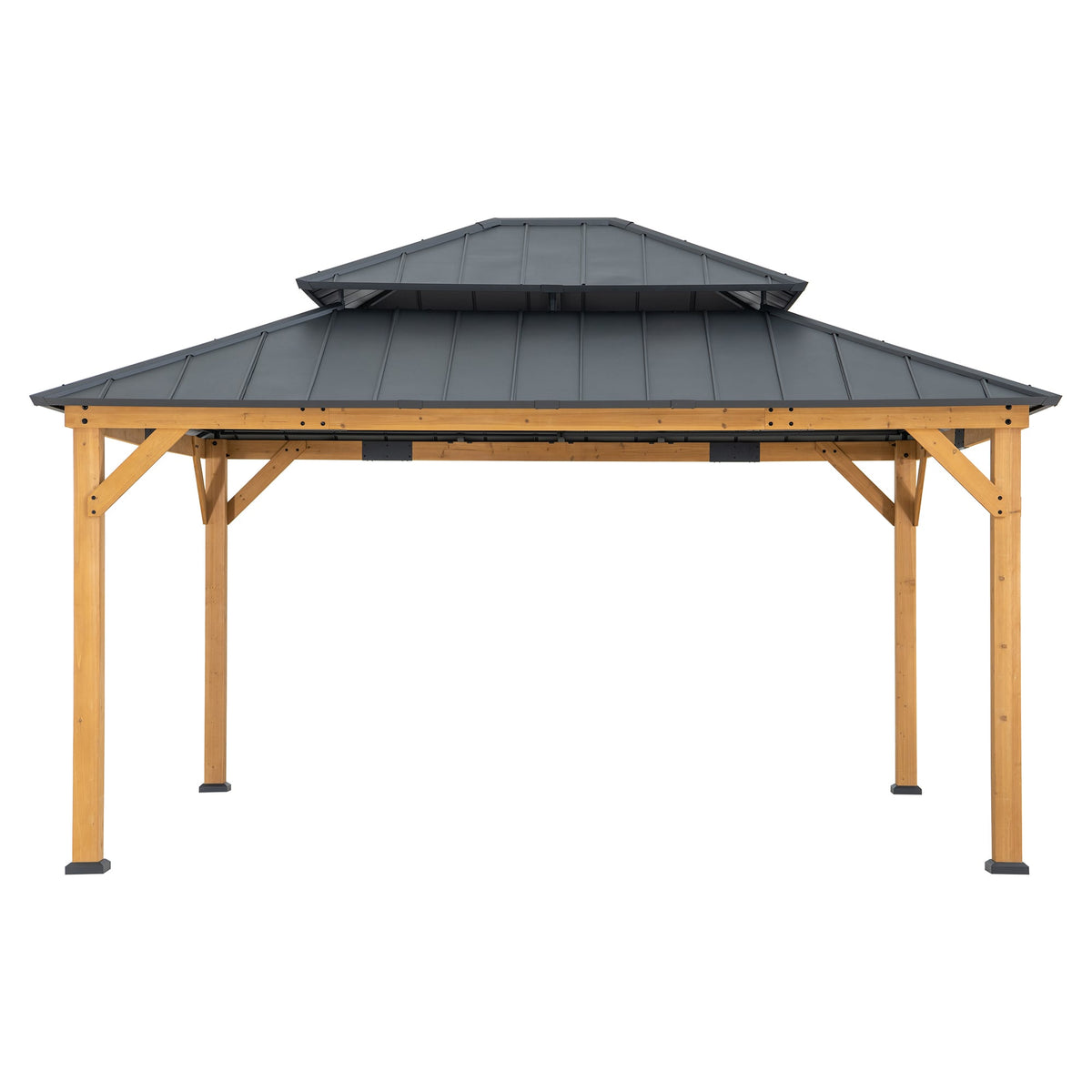 TRIVOR Full-Enclosure Cedar Wood Gazebo 390cm x 450cm