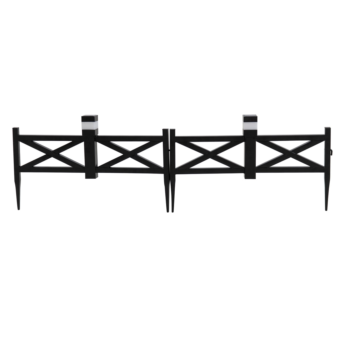 CROMWELL Lattice Pattern Black Solar Garden Fence 5-Pack