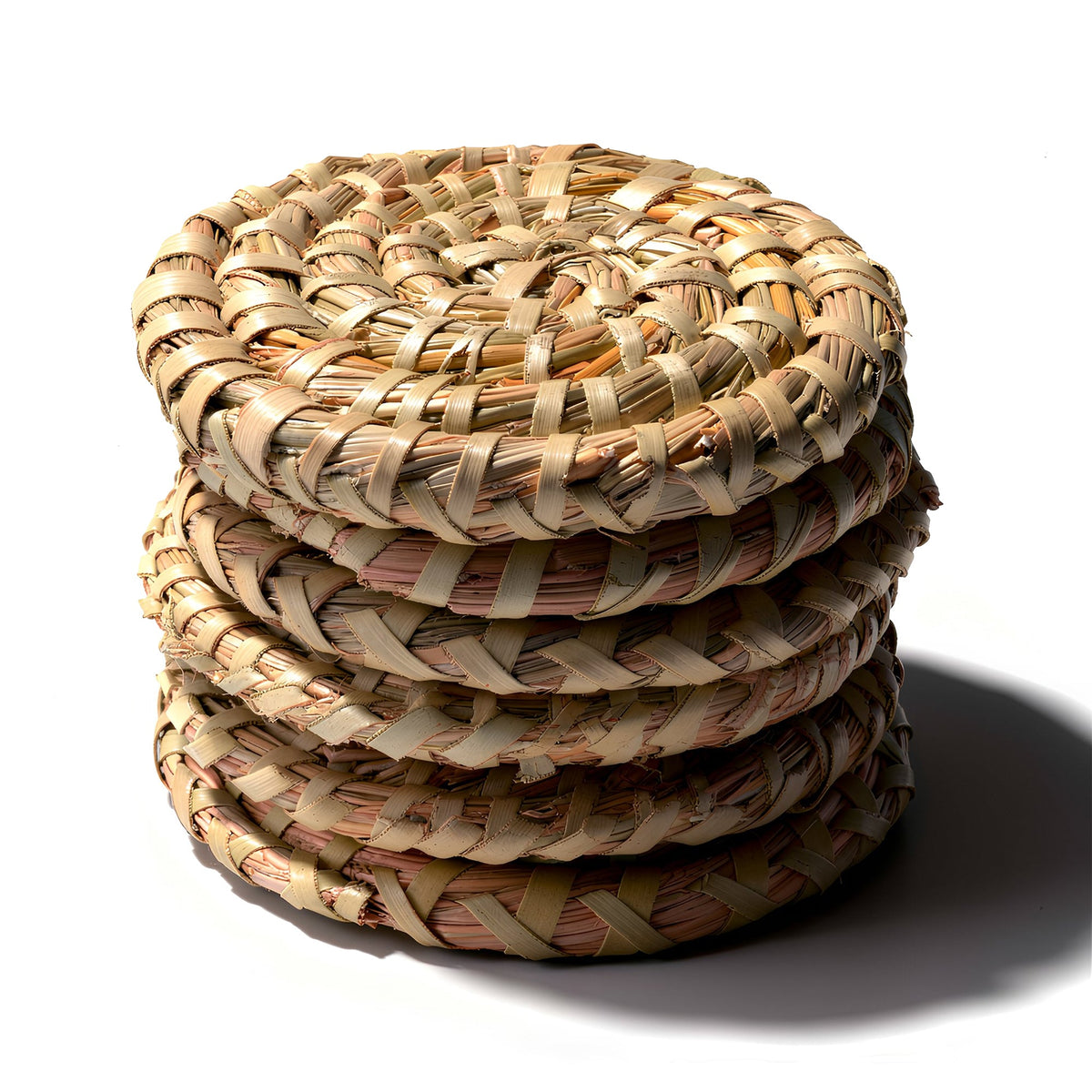 Woven Palm Leaf Coasters - Pack of Six