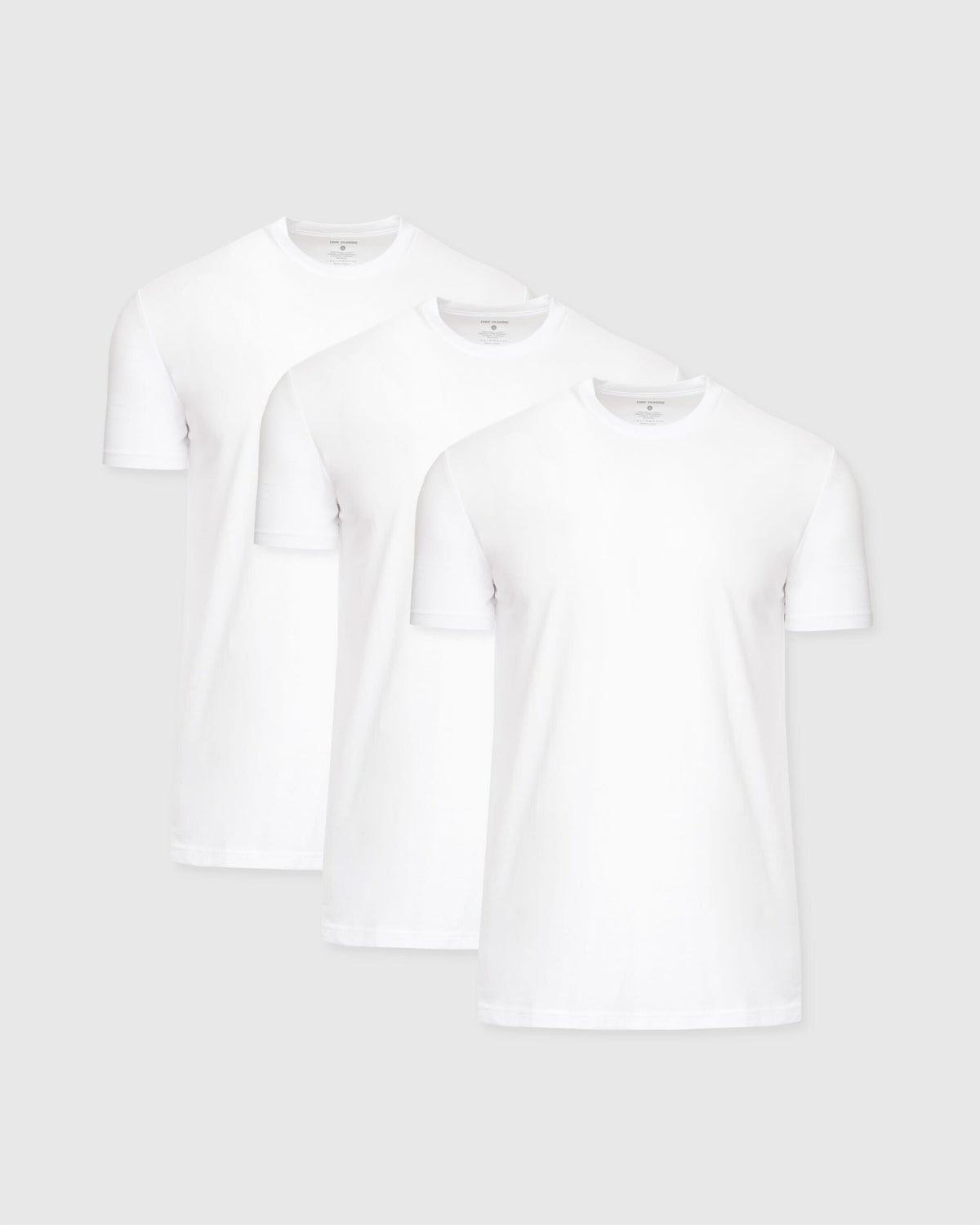True Classic All-White Tall Straight Hem Crew Neck T-Shirt 3-Pack | Cotton Blend | Athletic Cut | Small