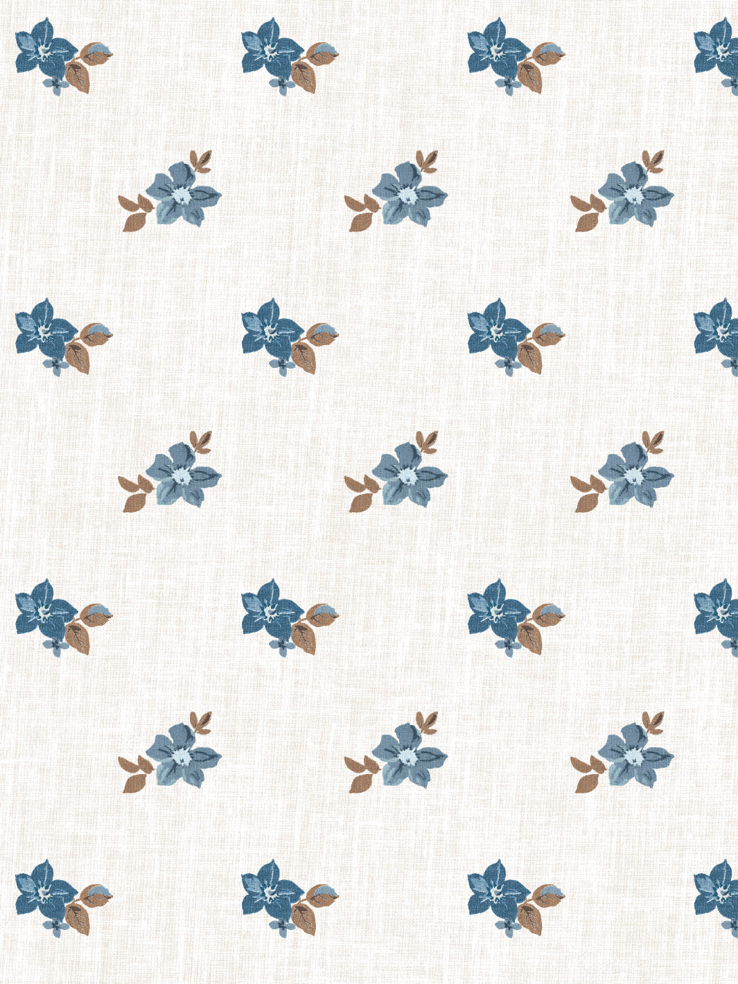 'Anna Floral' Wallpaper by Nathan Turner - Blue Brown - Removable / 26 in. x 4.5 ft.