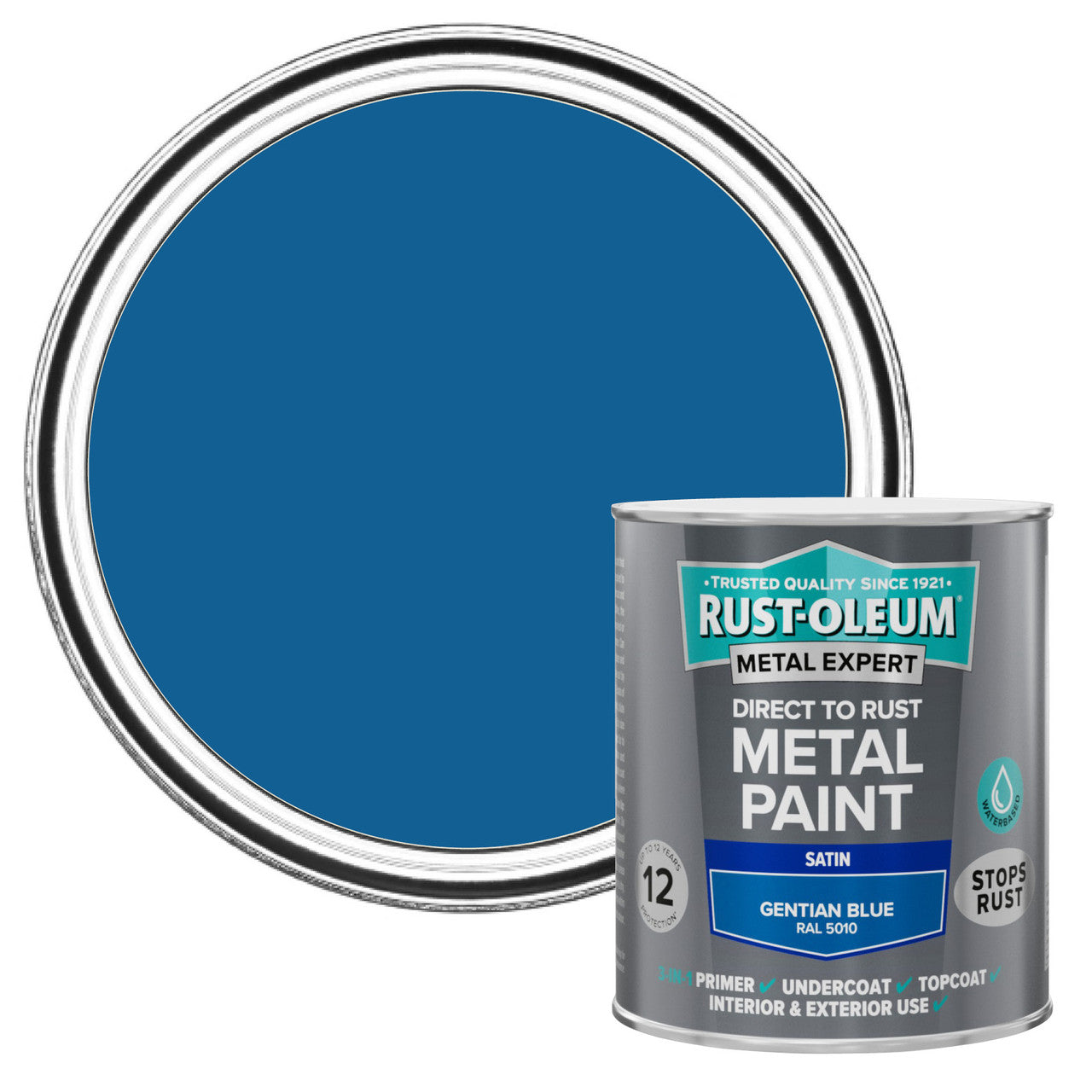 Metal Expert Satin Direct-to-Rust Paint - Gentian Blue 750ml
