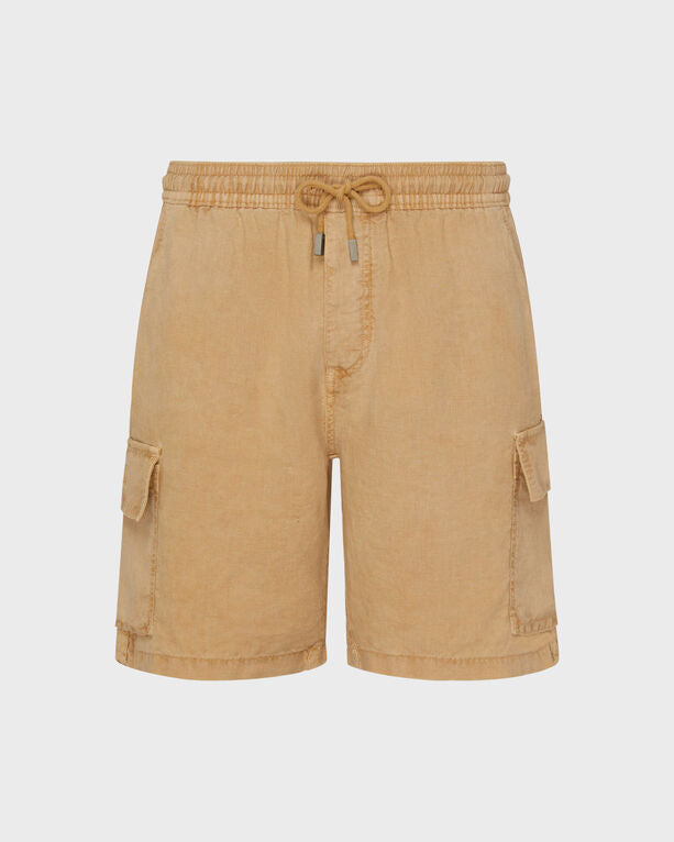 Vilebrequin - Men Linen Cargo Bermuda Shorts Natural Dye - Bermuda - Baie - Brown - Size XXXL