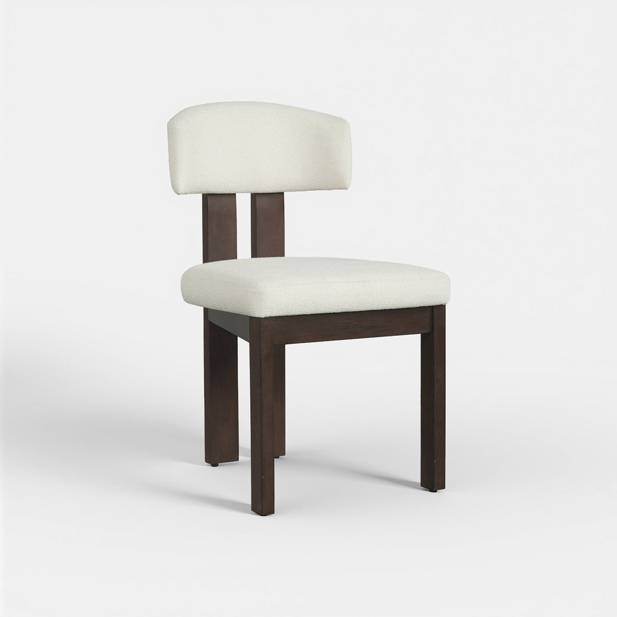COLAMY HALO Modern Upholstered Wood Dining Chair - Beige / 2 Pieces