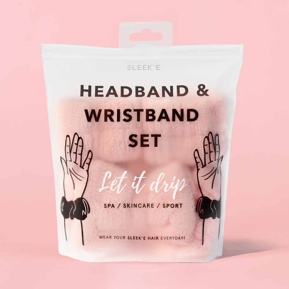 Let it Drip (Headband + Wristbands) - Millennial Pink
