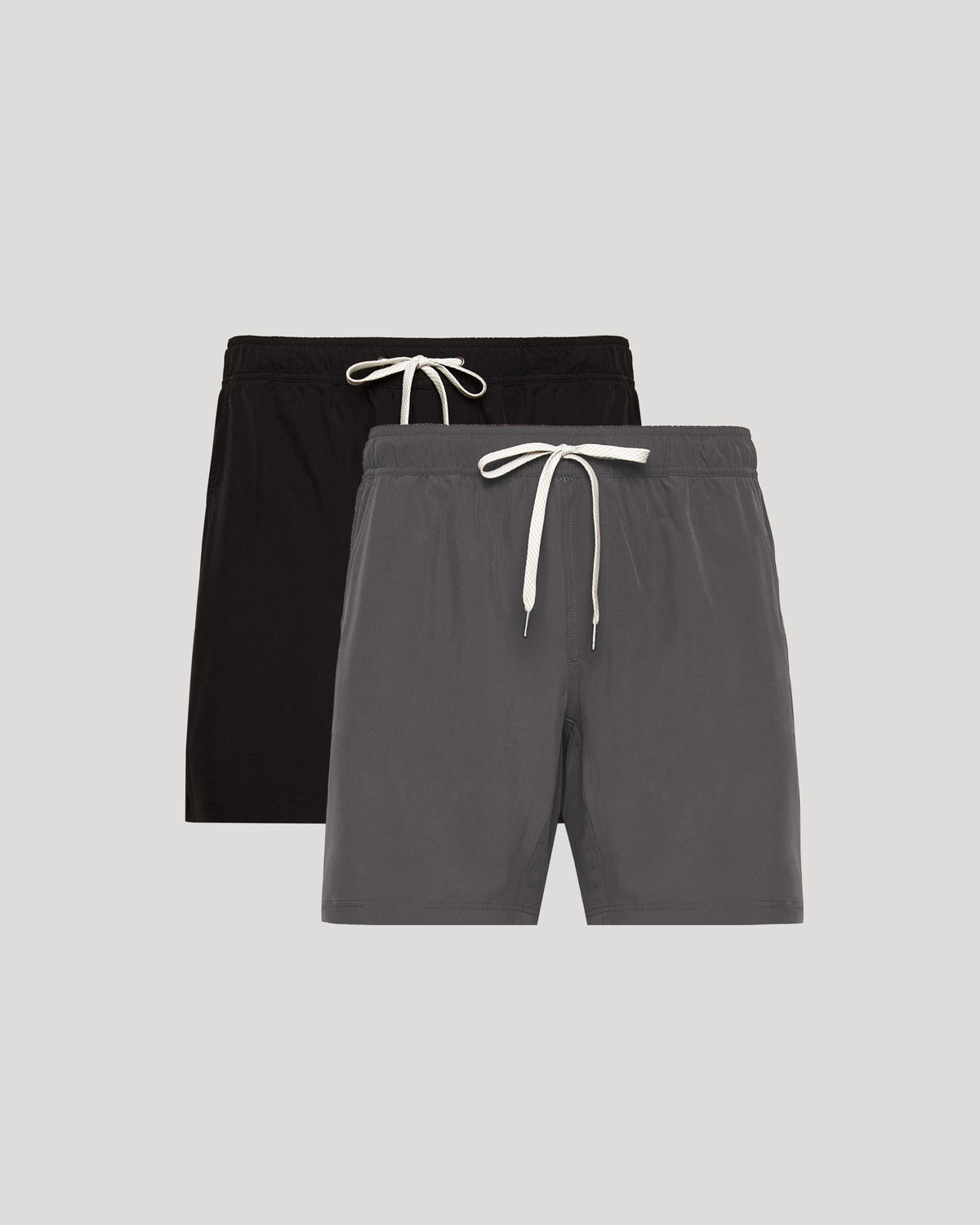 True Classic Black and Carbon Gray Active Quick Dry Shorts with Liner 2-Pack | Cotton Blend | Athletic Cut | Small