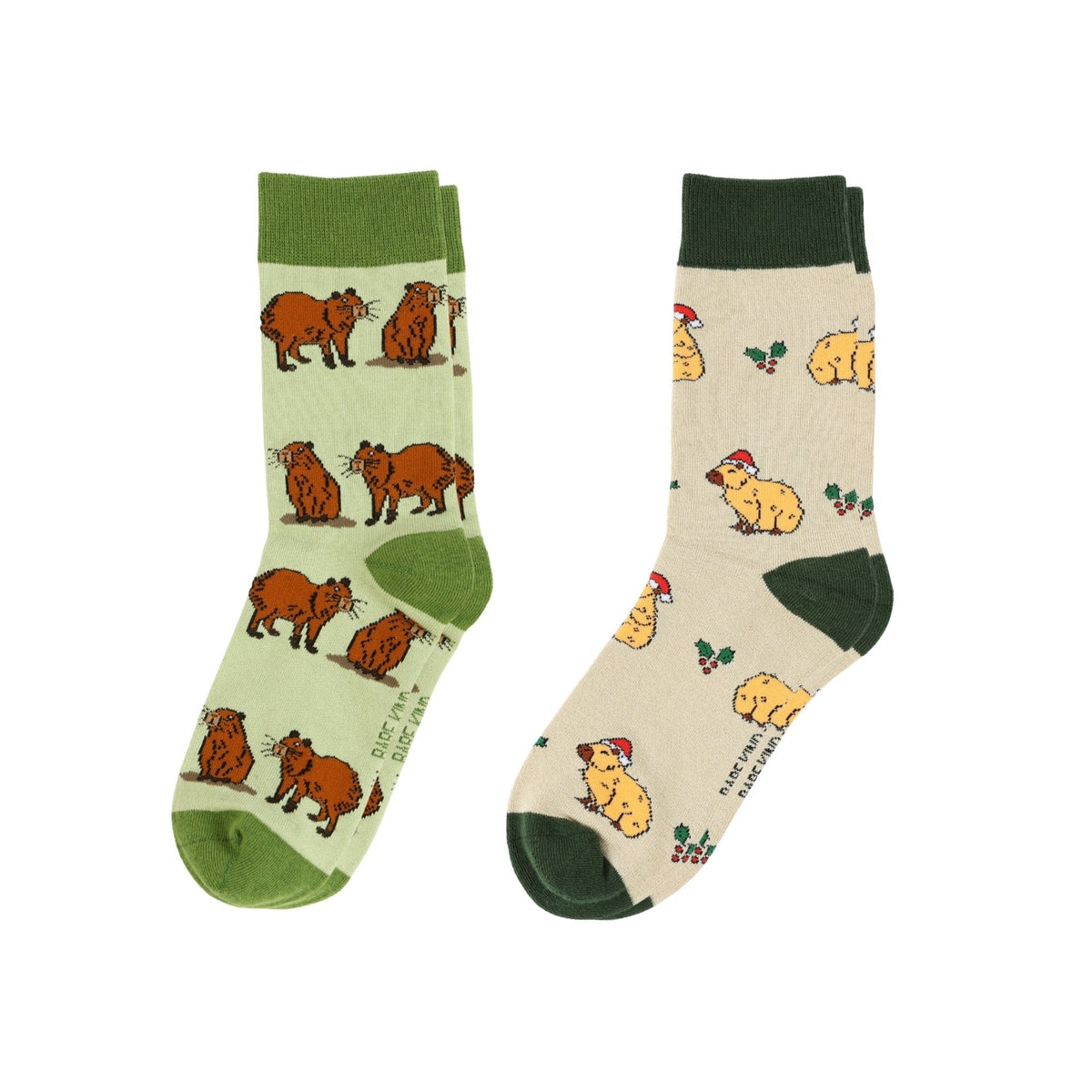 Green Christmas Capybara Bundle of 2 | UK Adult 4-7