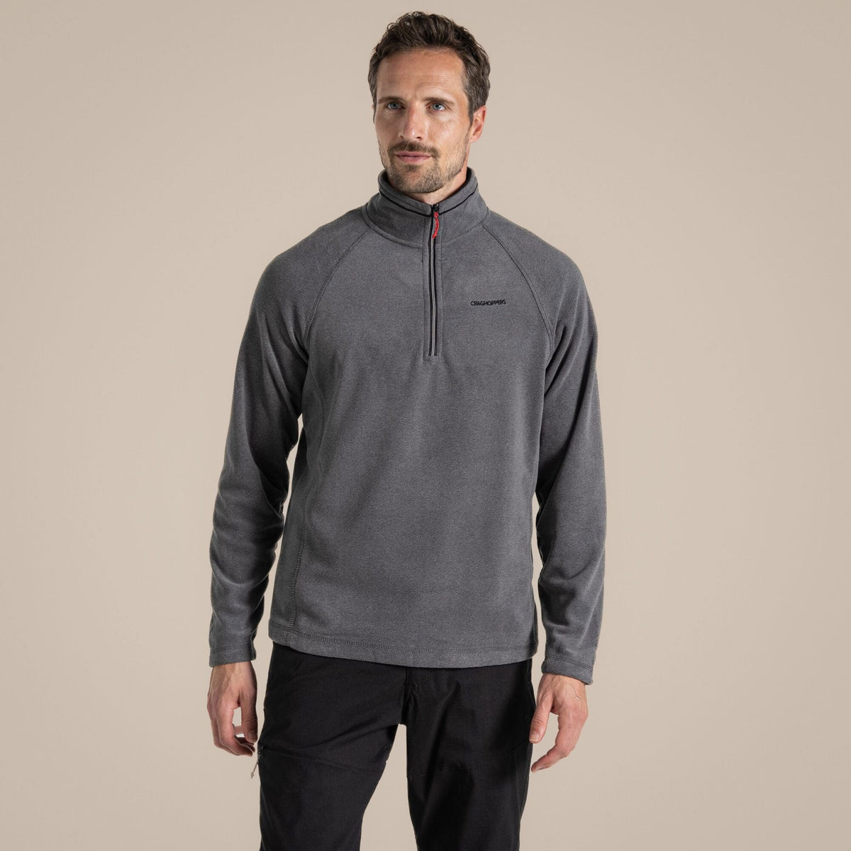Craghoppers Men's Corey VI Half Zip Fleece | Black Pepper Marl