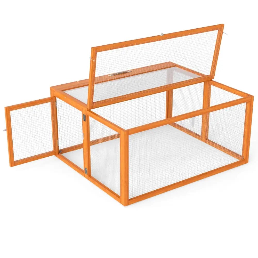 Coziwow 43″L Foldable Wooden Rabbit Cage - Orange