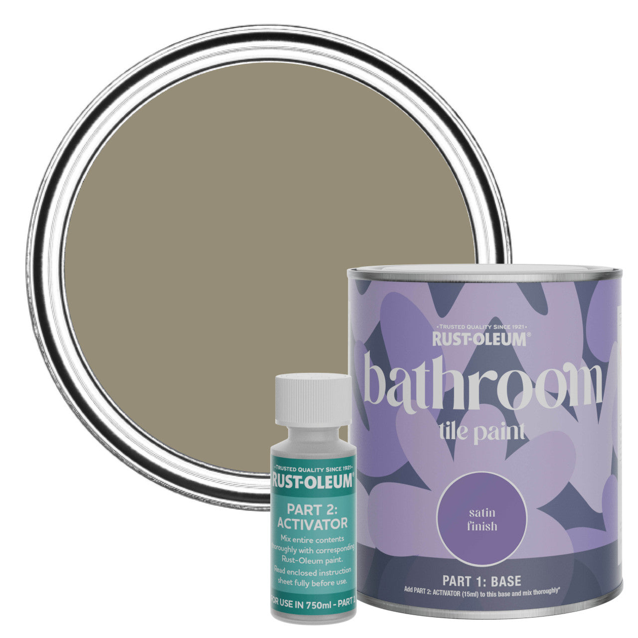 Rust-Oleum Brown Satin Bathroom Tile Paint - Cafe Luxe 750ml