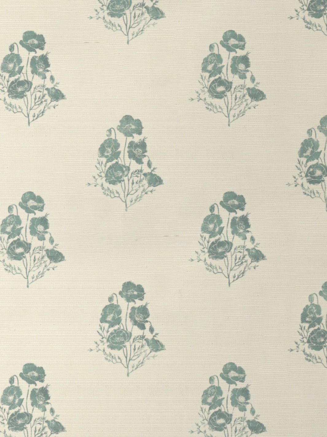 'California Poppy' Grasscloth Wallpaper by Nathan Turner - Seafoam - Grasscloth Roll